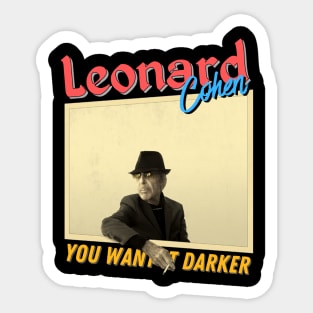 Leonard Cohen Vintage 1934 // You Want It Darker Original Fan Design Artwork Sticker